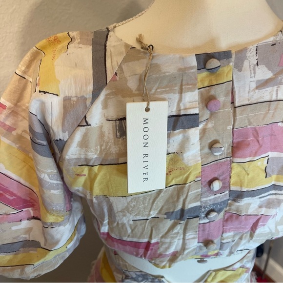 Moon River NWT Abstract Water Color Viscose Blend Dress Size XS - Picture 8 of 11